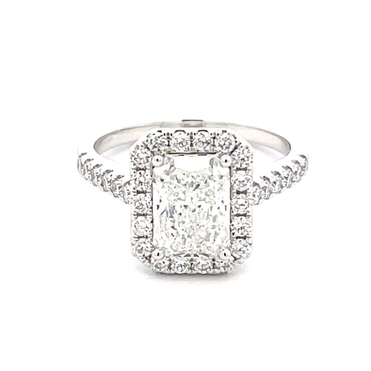 Lab Grown Radiant Cut Diamond Halo Cluster Style Ring - 2.37cts  Gardiner Brothers