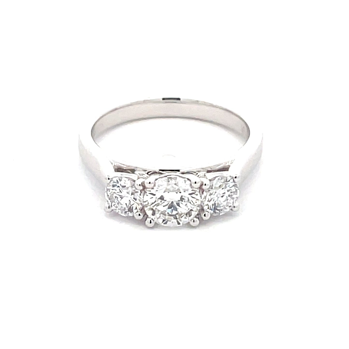Lab Gown Round Brilliant Cut Diamond 3 Stone ring - 1.33cts Gardiner Brothers