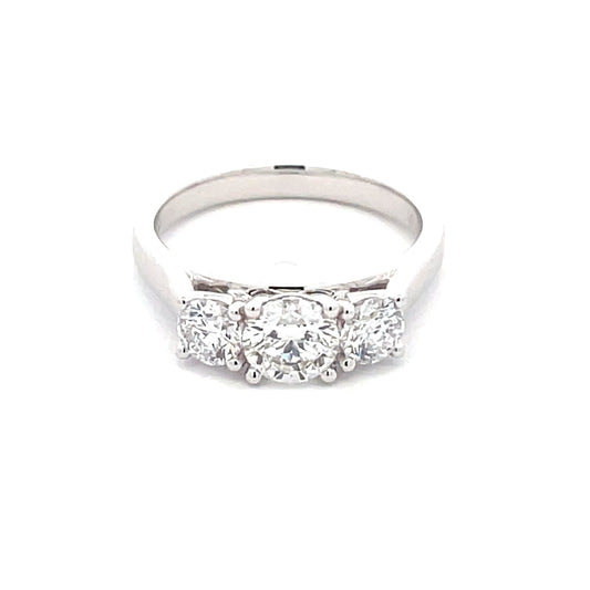 Lab Gown Round Brilliant Cut Diamond 3 Stone ring - 1.33cts  Gardiner Brothers
