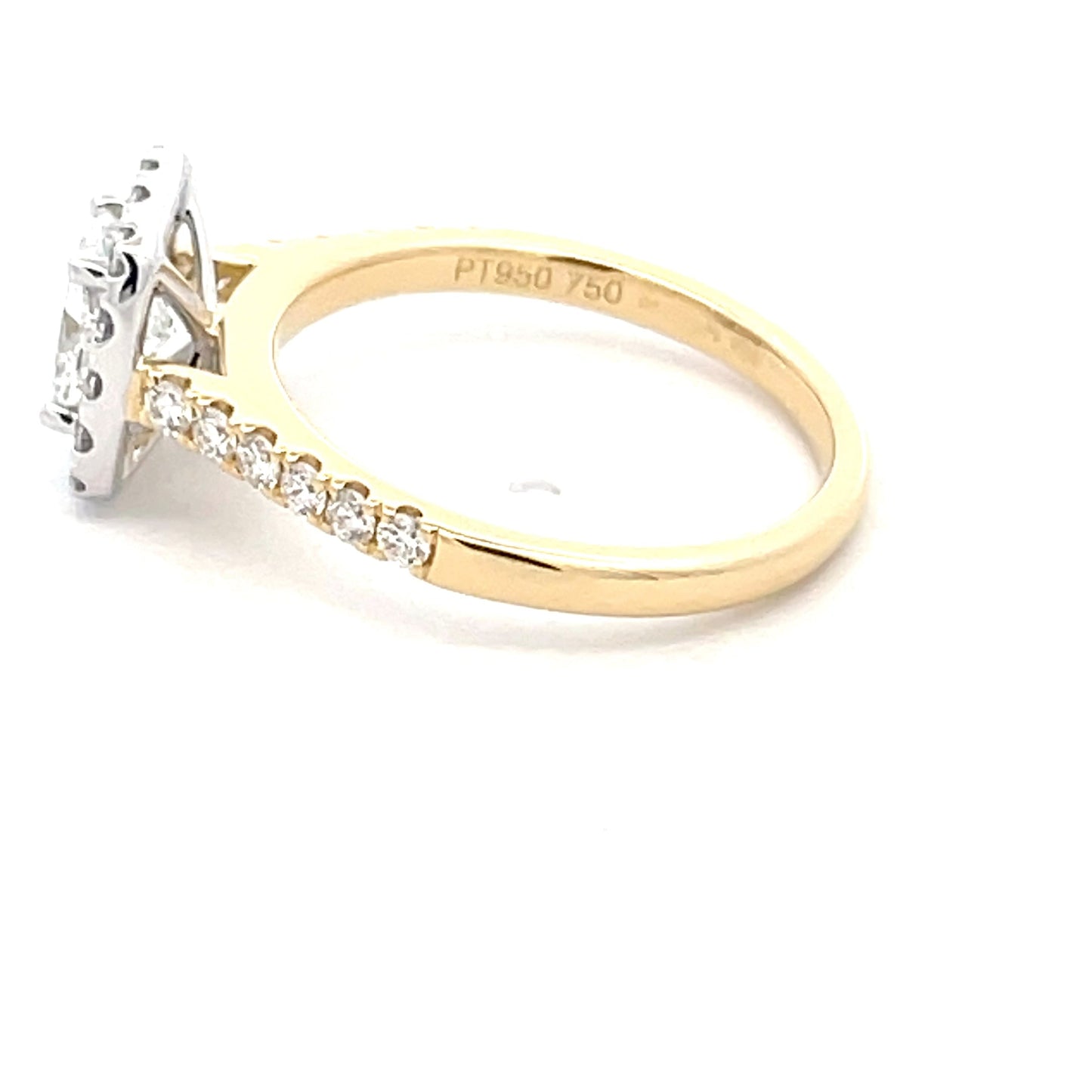 Cushion shaped diamond halo cluster style ring - 1.24cts Gardiner Brothers