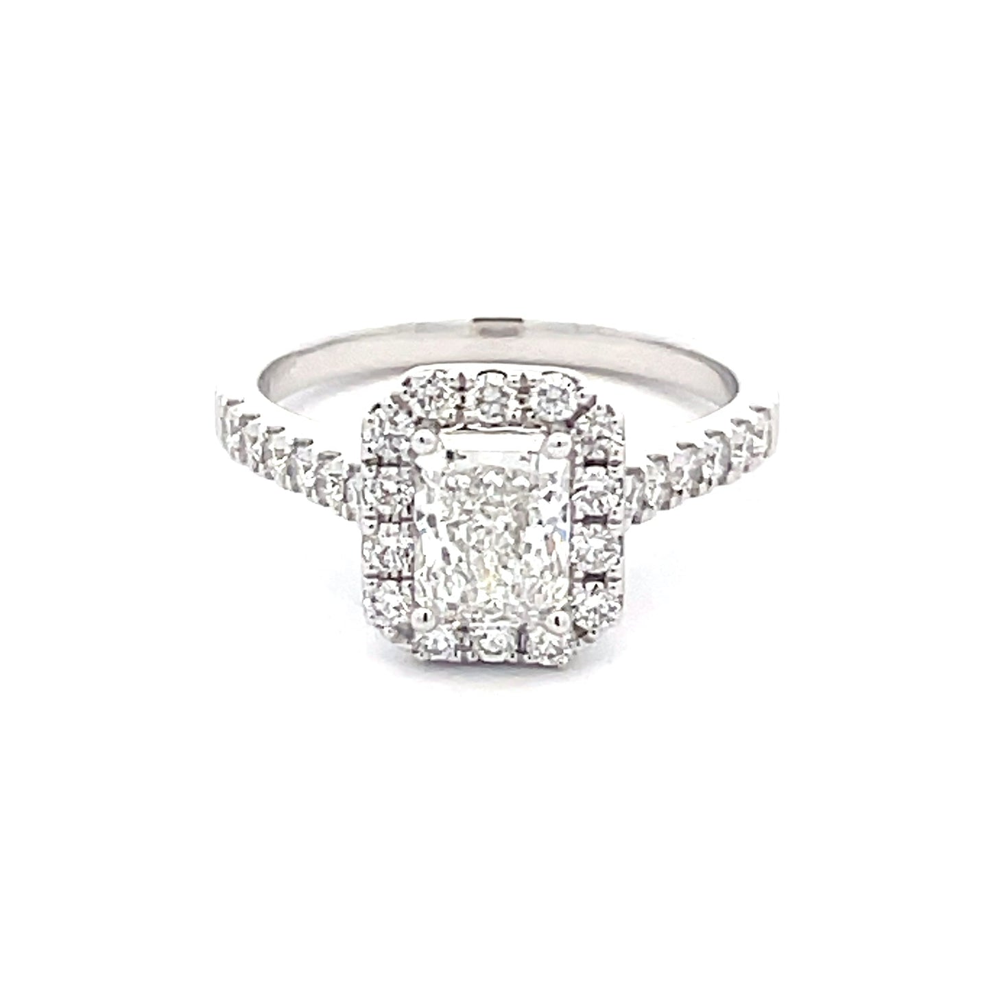 Radiant Cut Diamond Halo Cluster Style Ring - 1.51cts Gardiner Brothers
