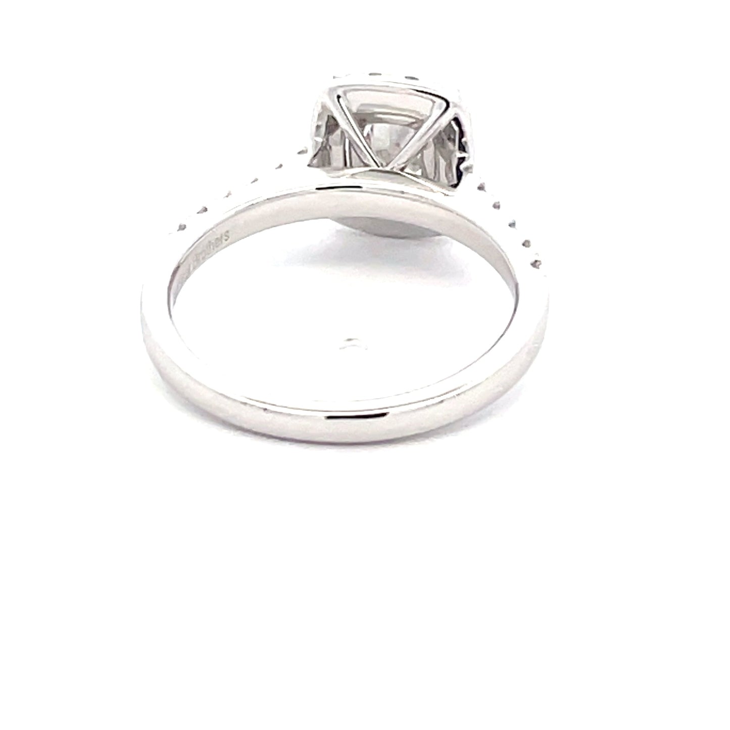 Cushion shaped diamond halo cluster style ring - 1.18cts Gardiner Brothers