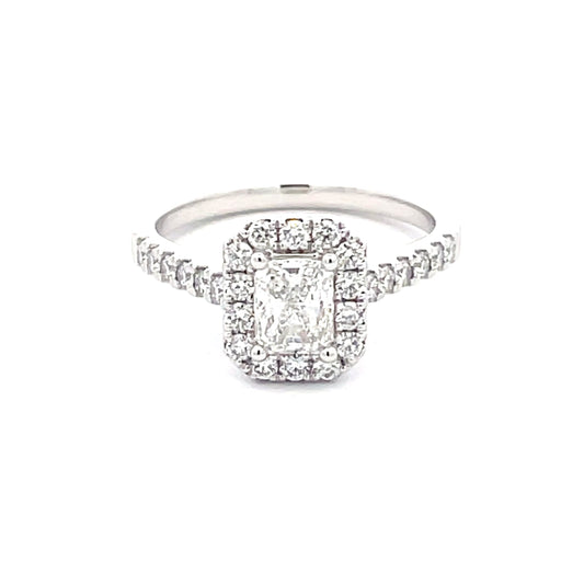 Radiant Cut Diamond Halo Cluster Style Ring - 1.17cts  Gardiner Brothers