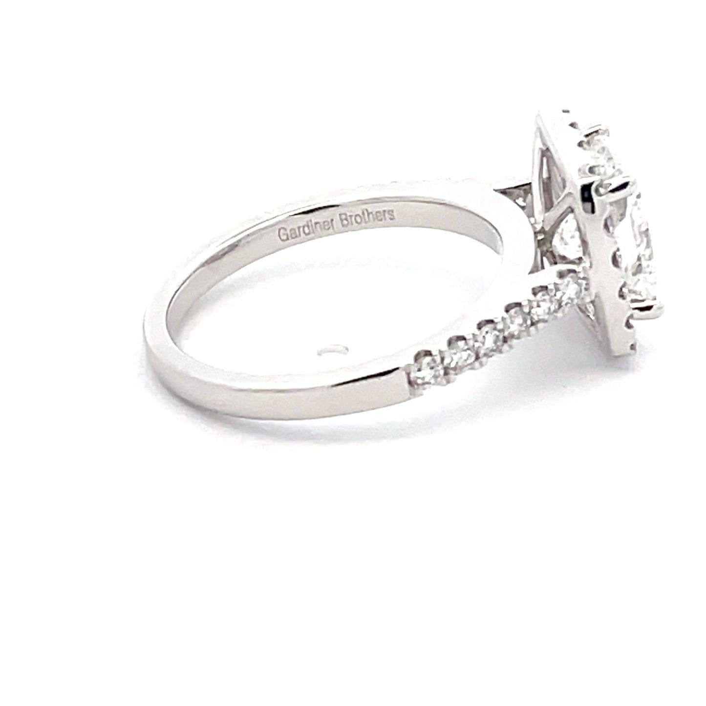 Platinum Cushion Shaped Diamond Halo Cluster Style Ring - 2.63cts Gardiner Brothers