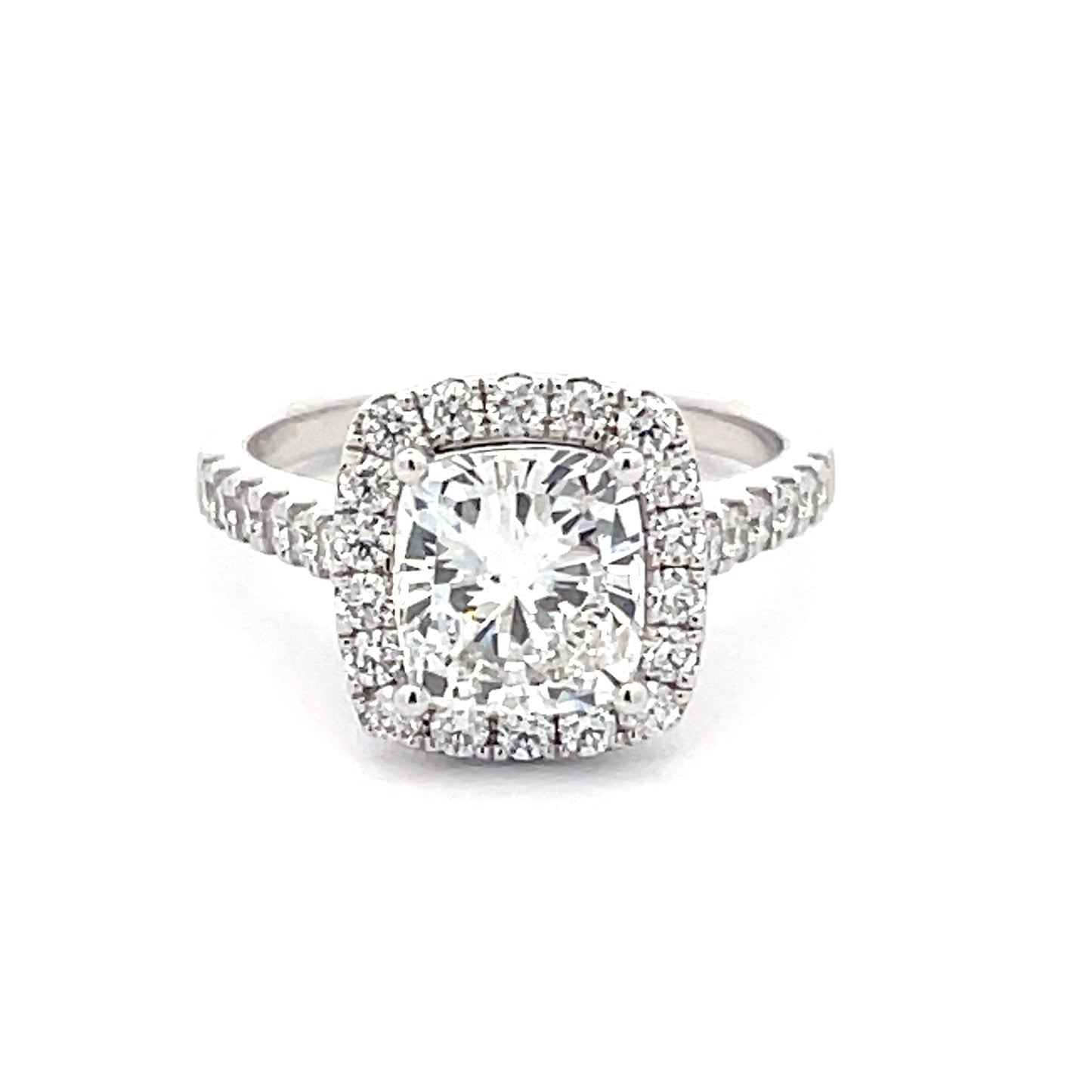 Cushion Shaped Diamond Halo Cluster Style Ring - 2.63cts Gardiner Brothers