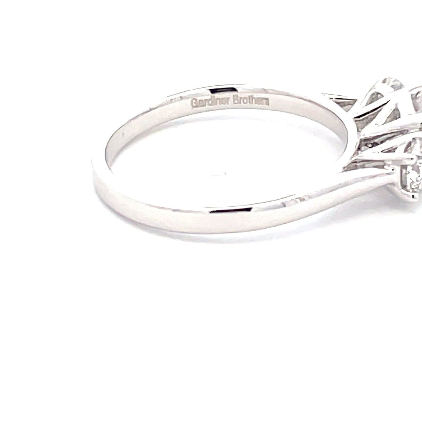 Platinum Round Brilliant Cut Diamond 3 Stone Ring - 1.61cts Gardiner Brothers