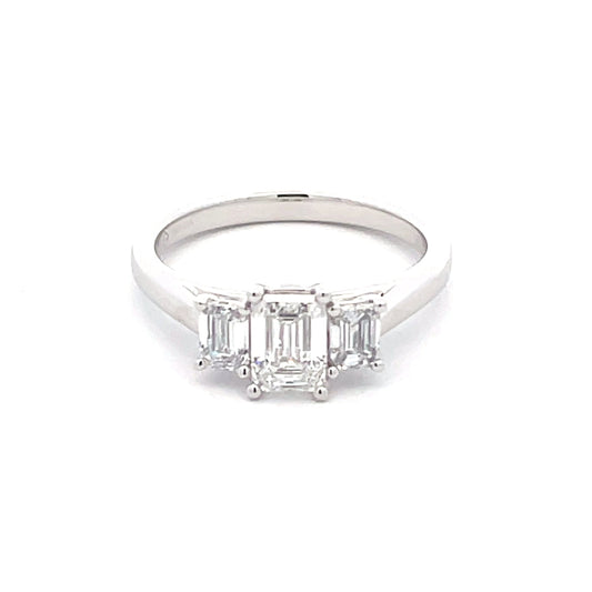 Lab Grown Emerald Cut Diamond 3 Stone Ring - 1.21cts  Gardiner Brothers