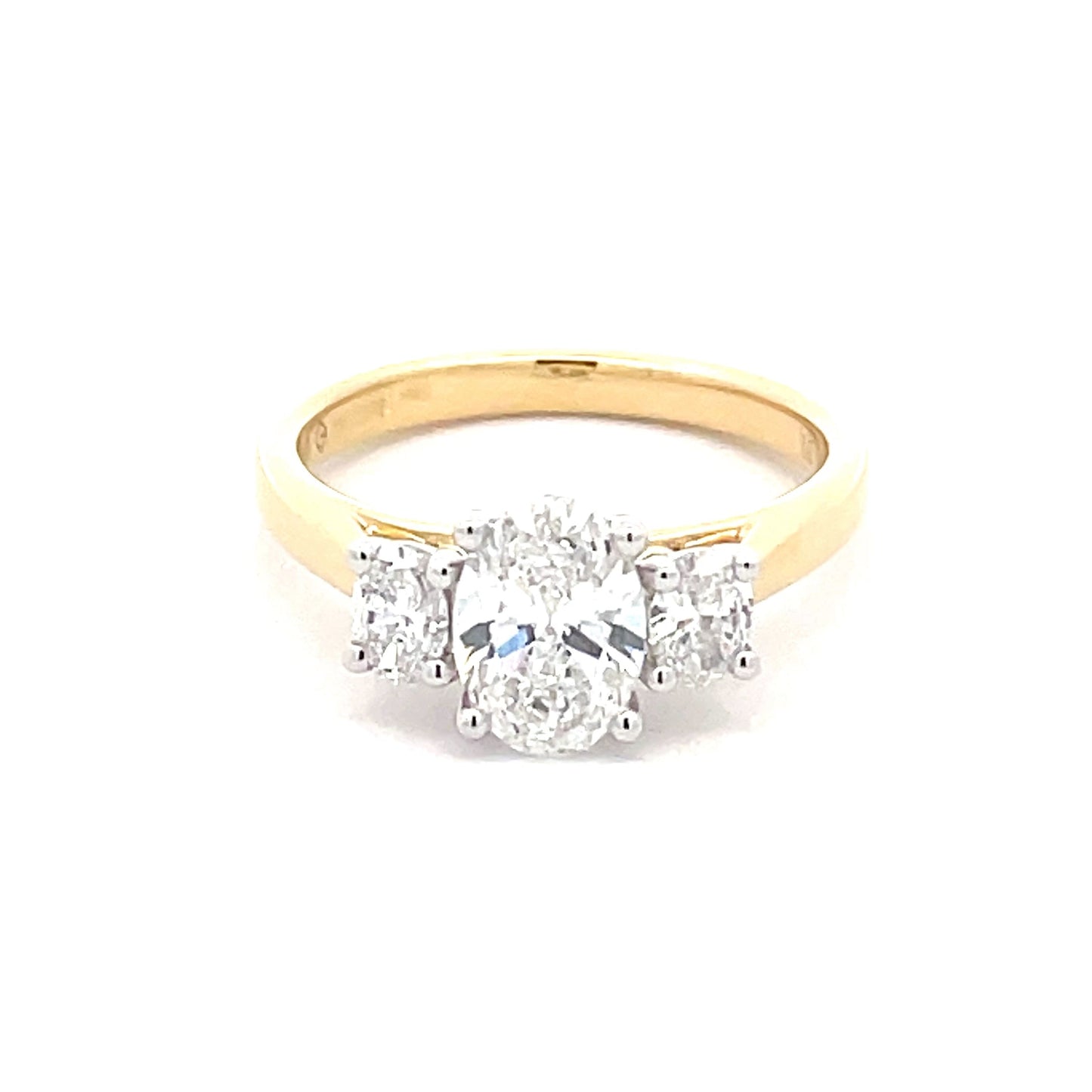 Lab Grown Oval Shaped Diamond 3 Stone ring - 1.41cts Gardiner Brothers