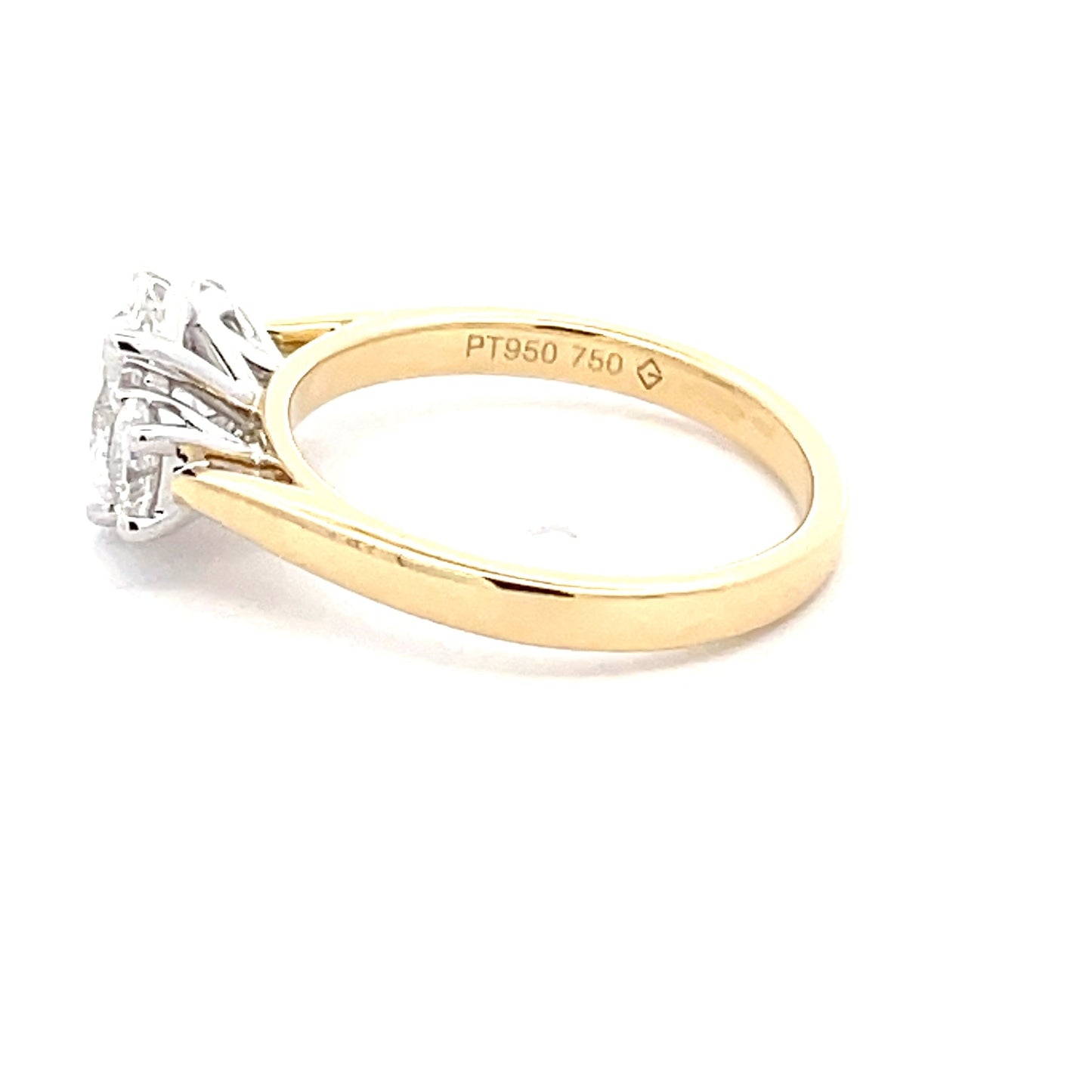 Lab Grown Oval Shaped Diamond 3 Stone ring - 1.41cts Gardiner Brothers