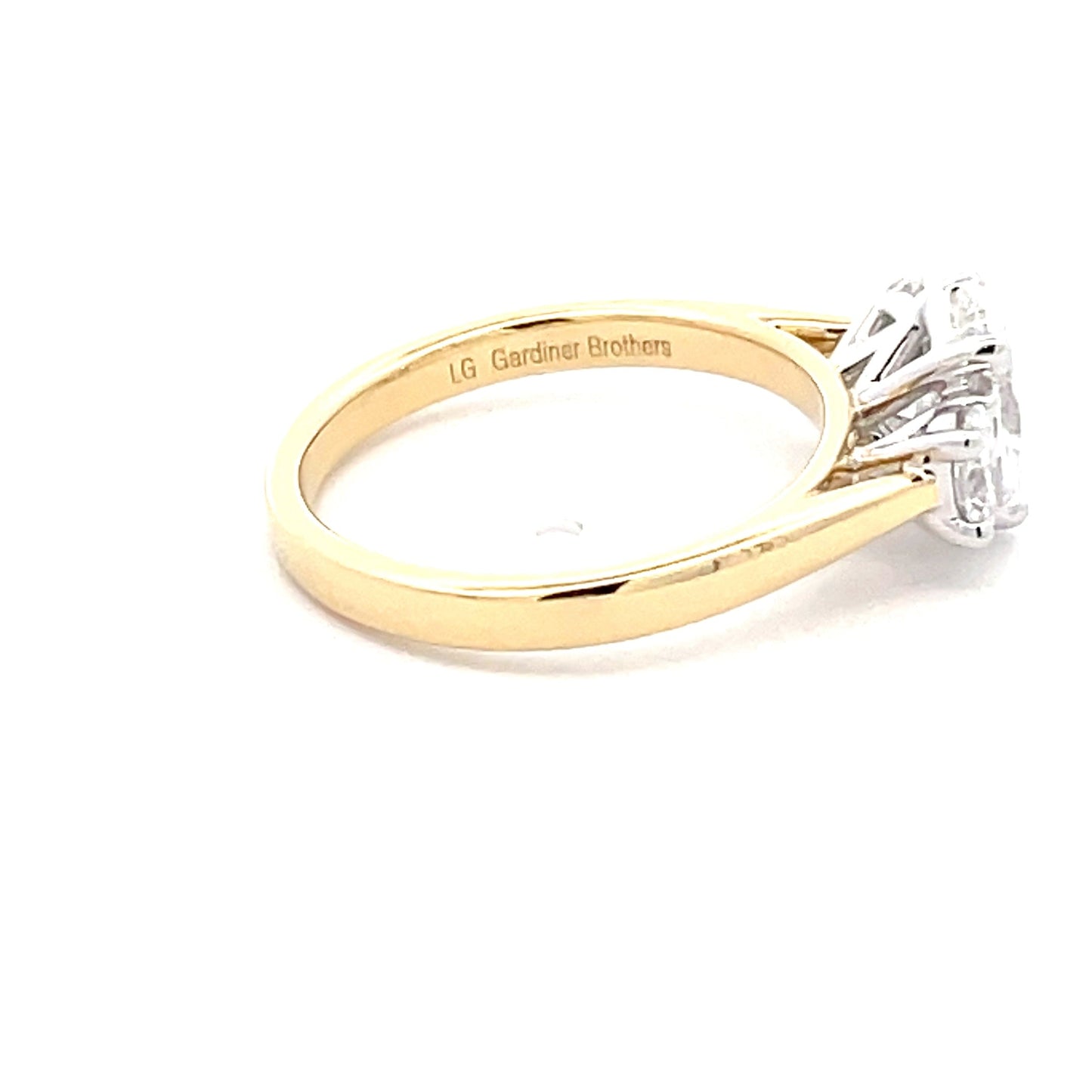 Lab Grown Oval Shaped Diamond 3 Stone ring - 1.41cts Gardiner Brothers