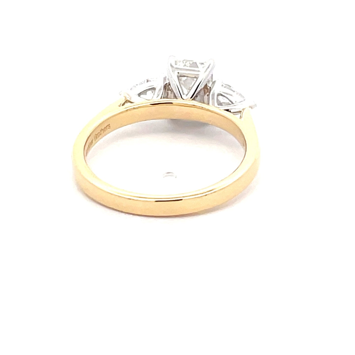 Lab grown Emerald and Pear Shaped Diamond 3 Stone Ring - 1.50cts Gardiner Brothers