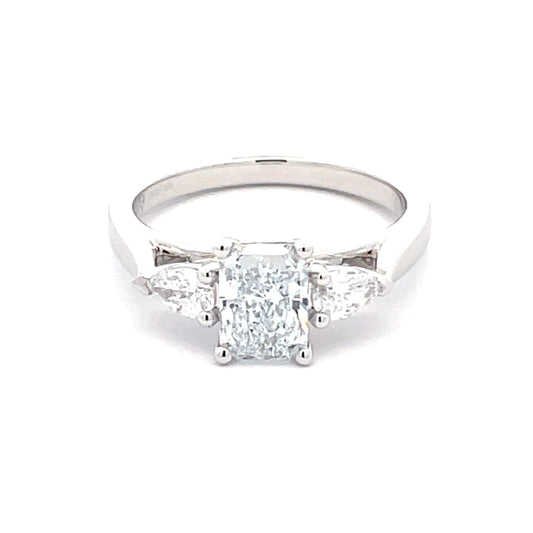 Lab Grown Radiant and Pear Shaped Daimond 3 Stone Ring - 1.30cts  Gardiner Brothers