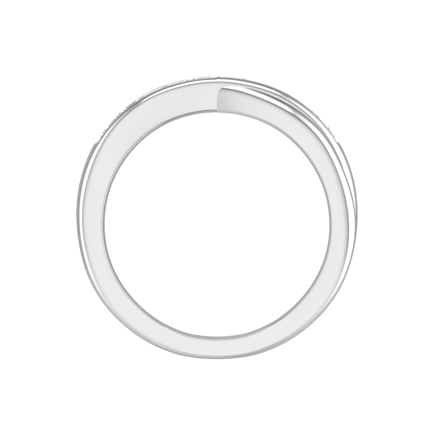 Round Brilliant Cut, Cross-over Diamond Wedding Band gardiner-brothers
