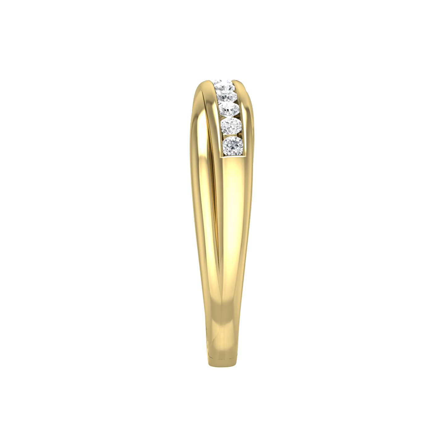 Round Brilliant Cut, Cross-over Diamond Wedding Band gardiner-brothers