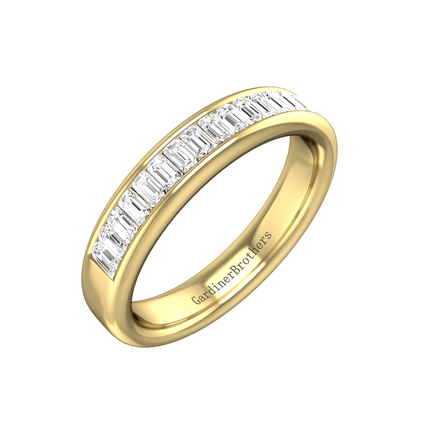 Baguette Cut Diamond Set Wedding Band Gardiner Brothers 0.20cts 18ct Yellow Gold