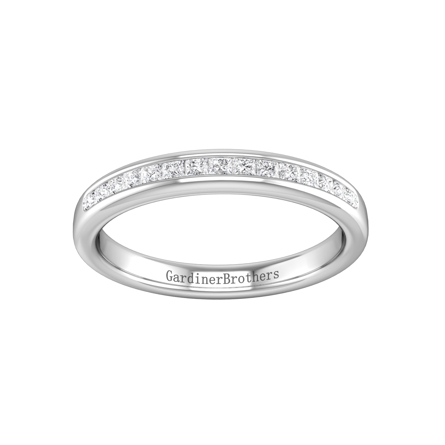 Princess Cut 15 stone Diamond Set Wedding Band gardiner-brothers
