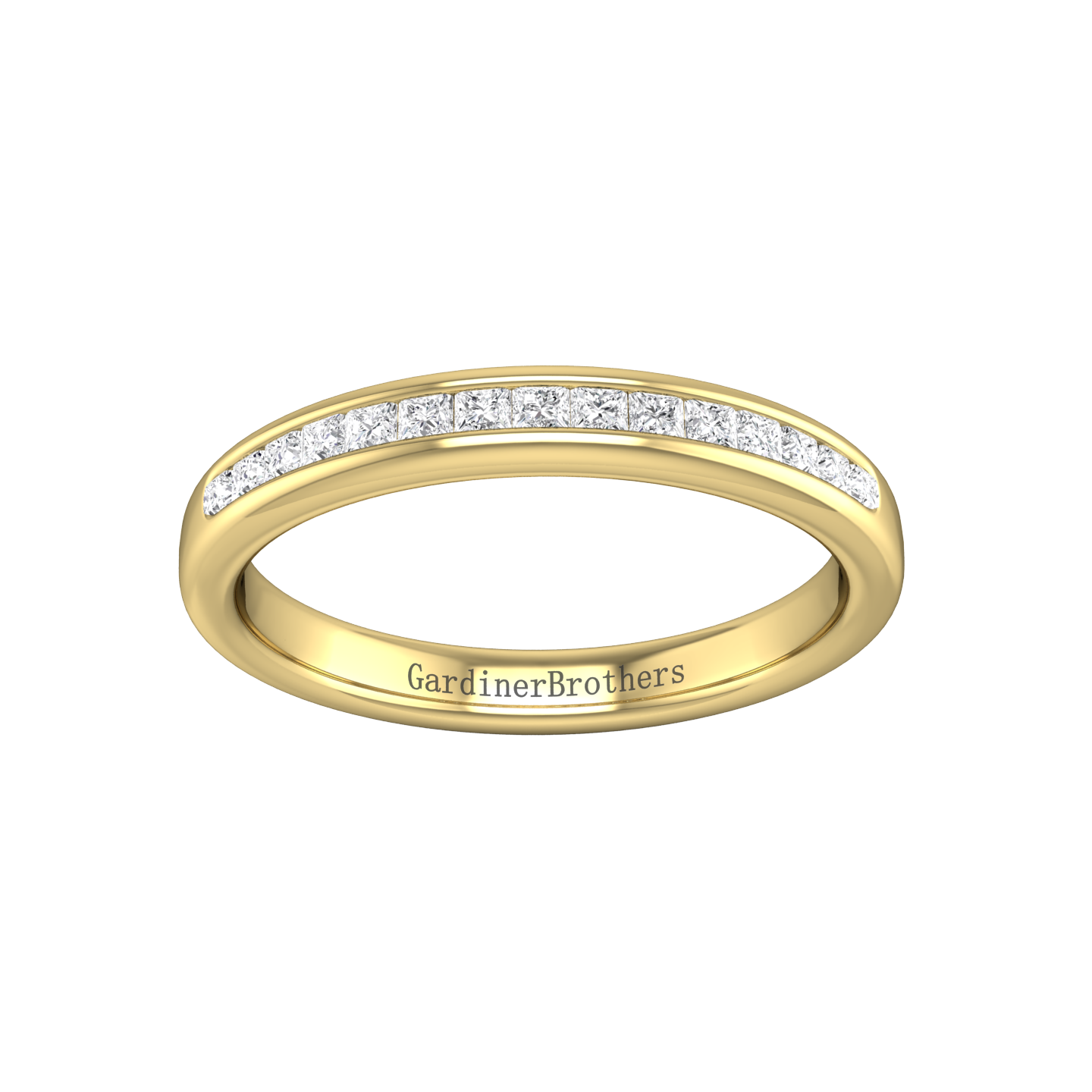 Princess Cut 15 stone Diamond Set Wedding Band gardiner-brothers