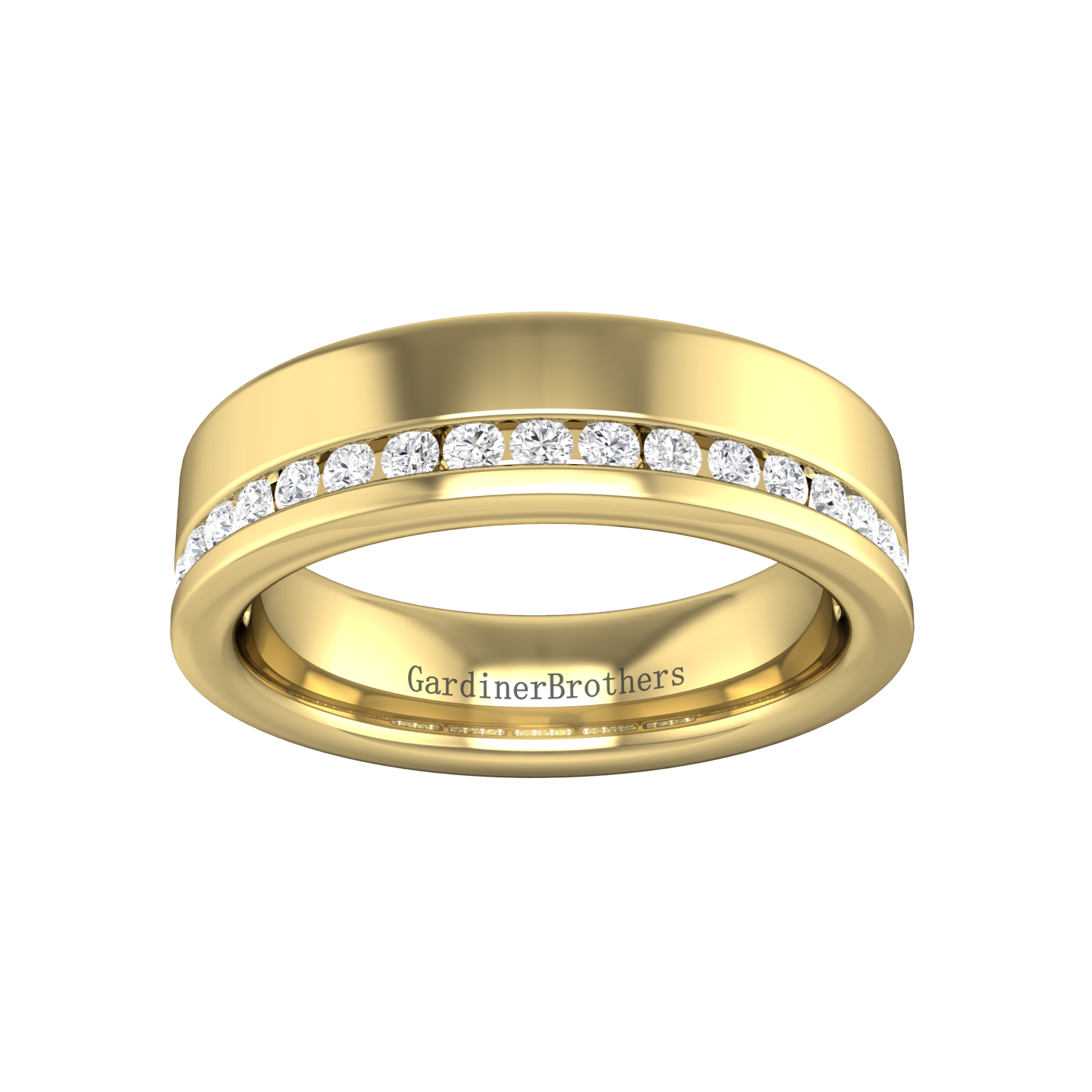 Half Set Round Brilliant Cut Diamond Wedding Band gardiner-brothers