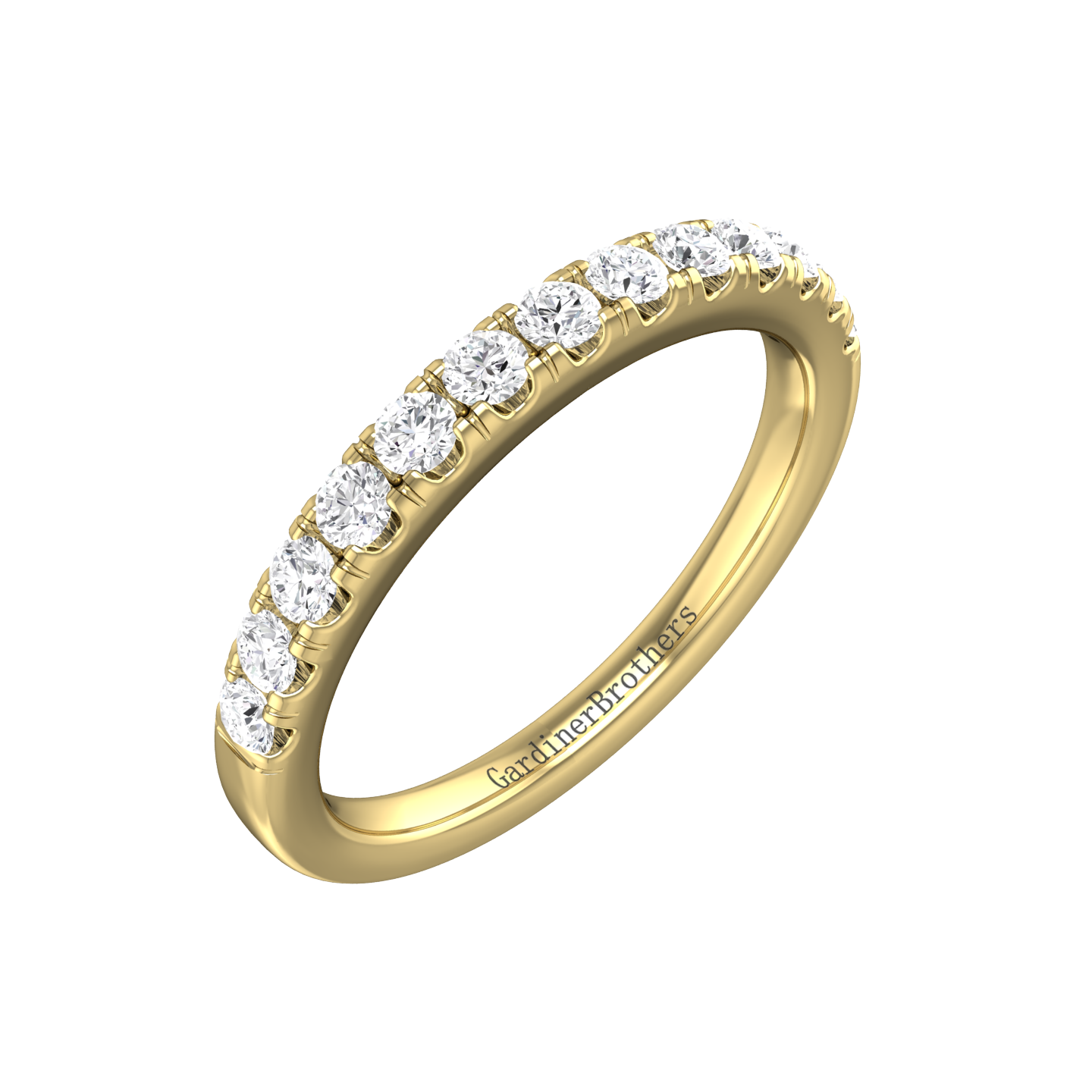 Diamond Set Micro Claw Style Wedding Band gardiner-brothers 0.15cts 18ct Yellow Gold