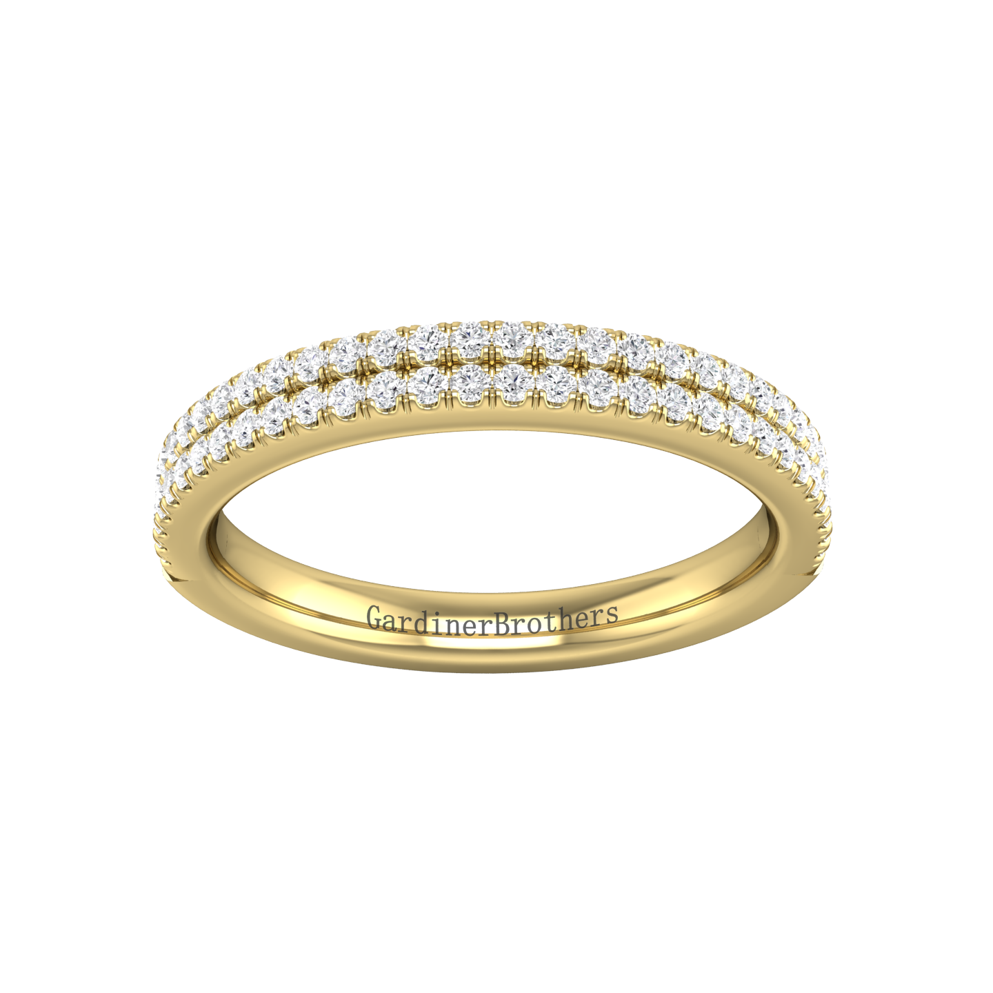 Double Row Round Brilliant Cut Diamond Wedding Band gardiner-brothers