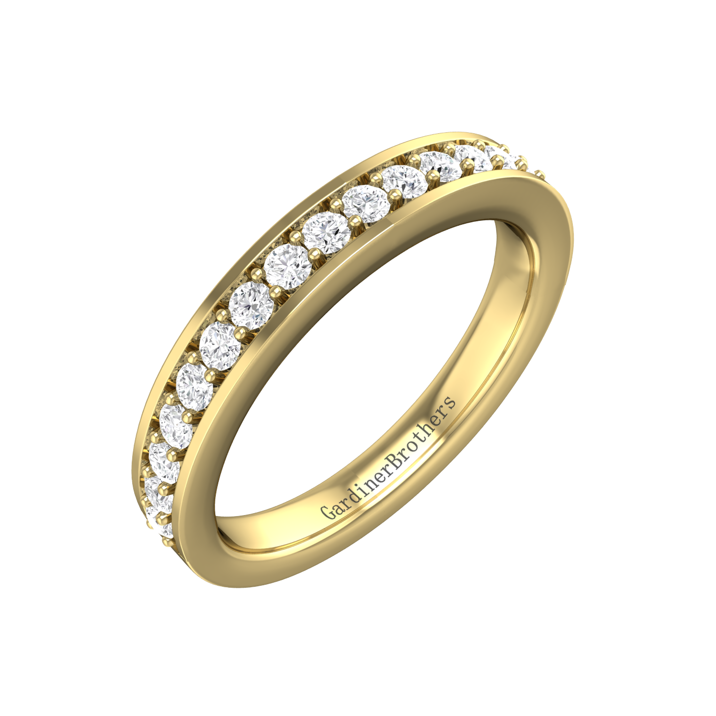 Diamond Set Pavé Style Wedding Band gardiner-brothers 0.15cts 18ct Yellow Gold
