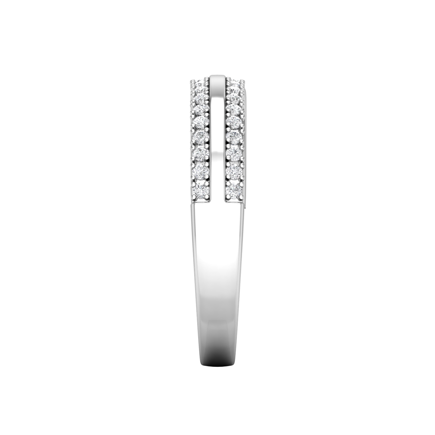 Double Row Round Brilliant Cut Diamond Wedding Band gardiner-brothers