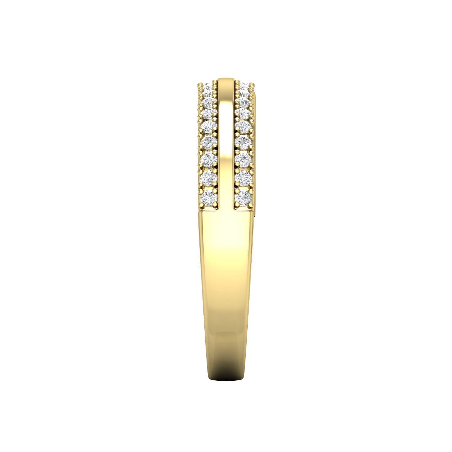 Double Row Round Brilliant Cut Diamond Wedding Band gardiner-brothers