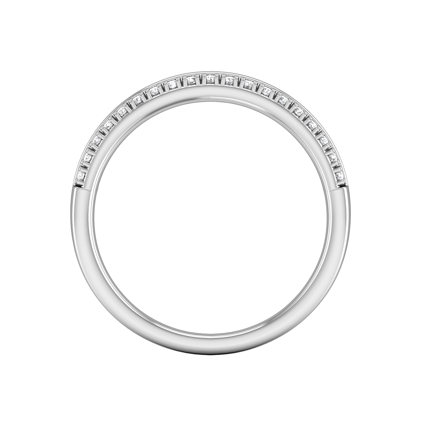 Double Row Round Brilliant Cut Diamond Wedding Band gardiner-brothers