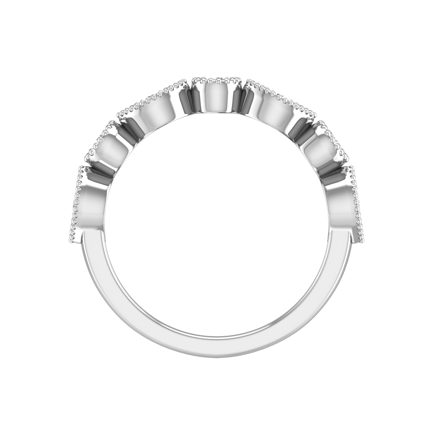 Round Brilliant Cut Vintage Style Diamond Set Wedding Band Gardiner Brothers