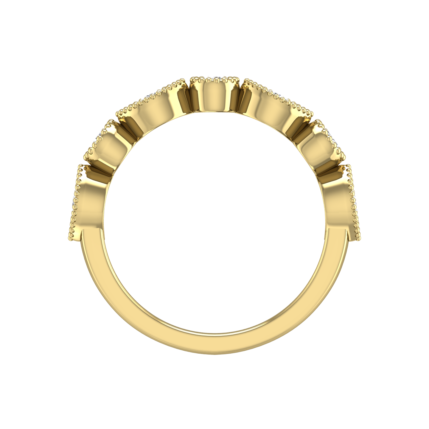Round Brilliant Cut Vintage Style Diamond Set Wedding Band Gardiner Brothers