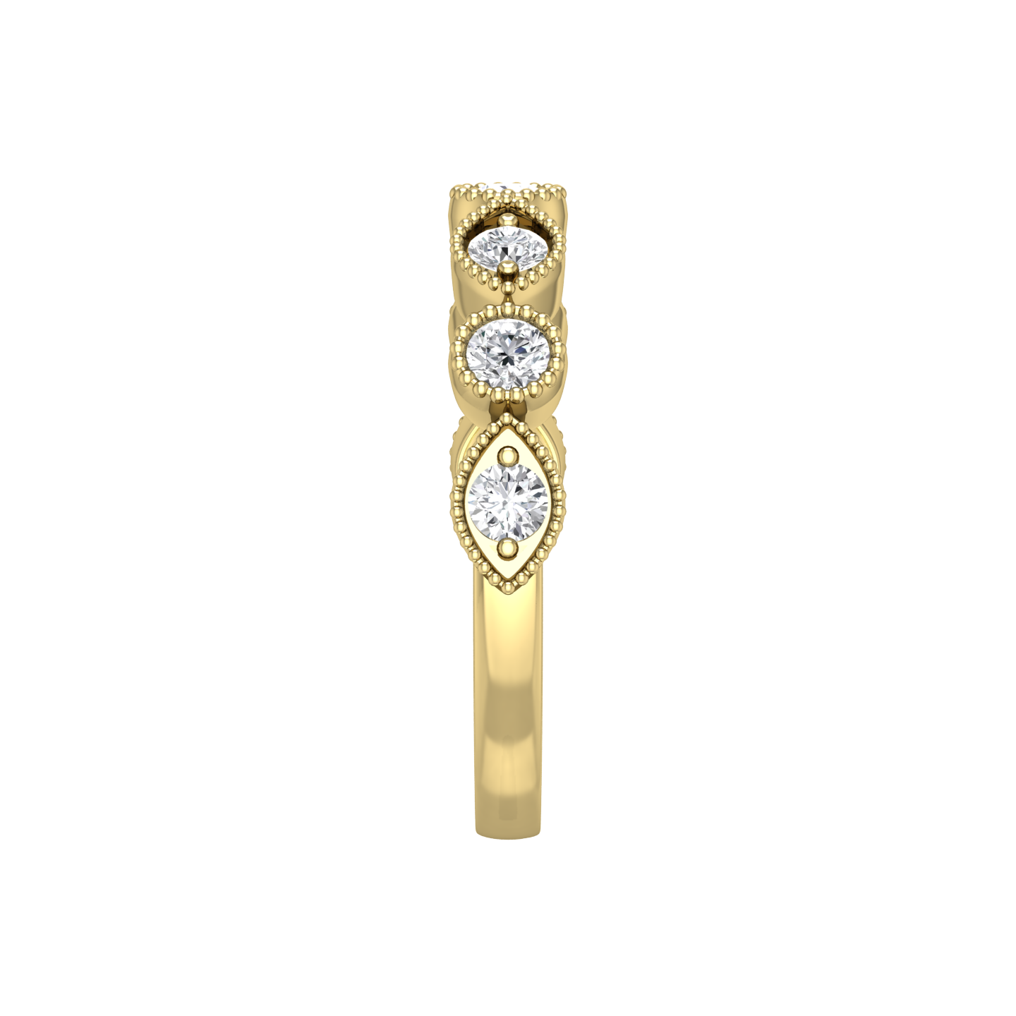 Round Brilliant Cut Vintage Style Diamond Set Wedding Band Gardiner Brothers