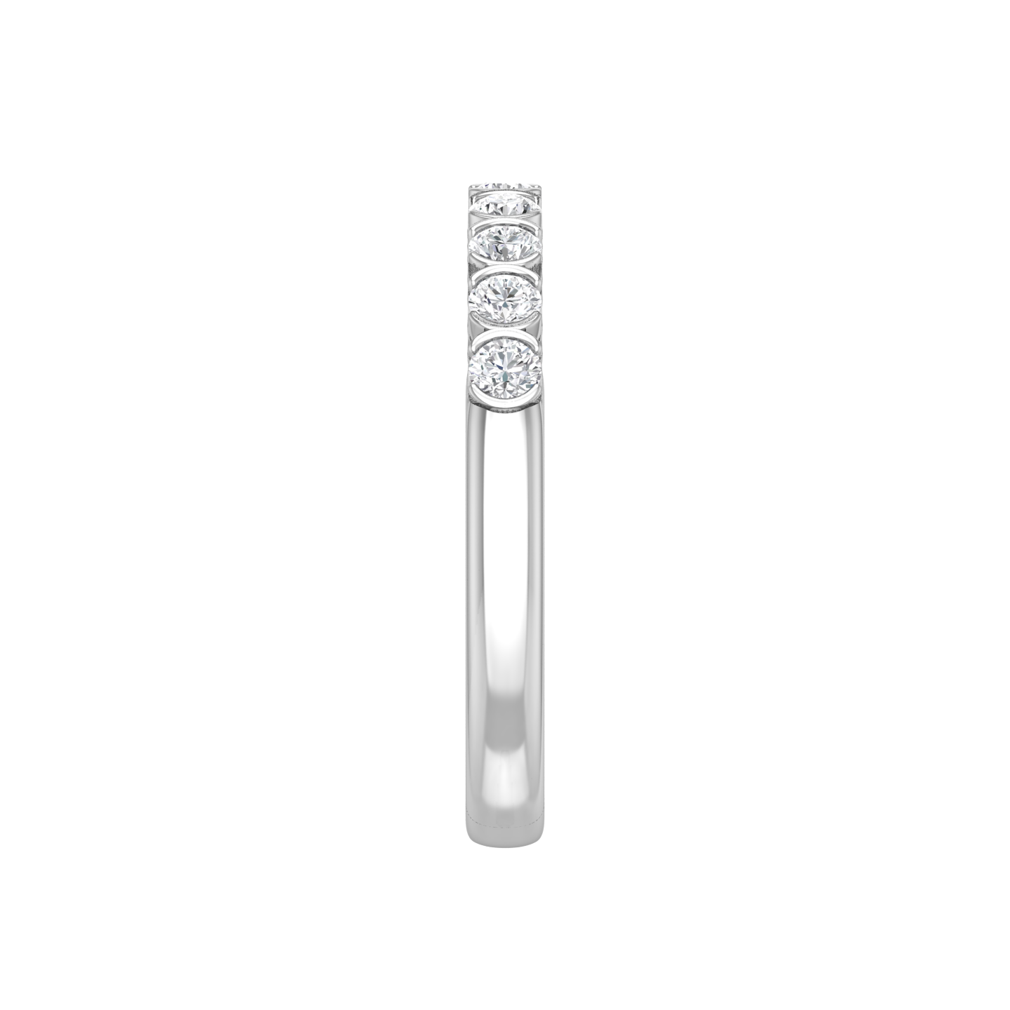 Diamond Set 9 Stone Half Rub-Over Style Wedding Band Gardiner Brothers
