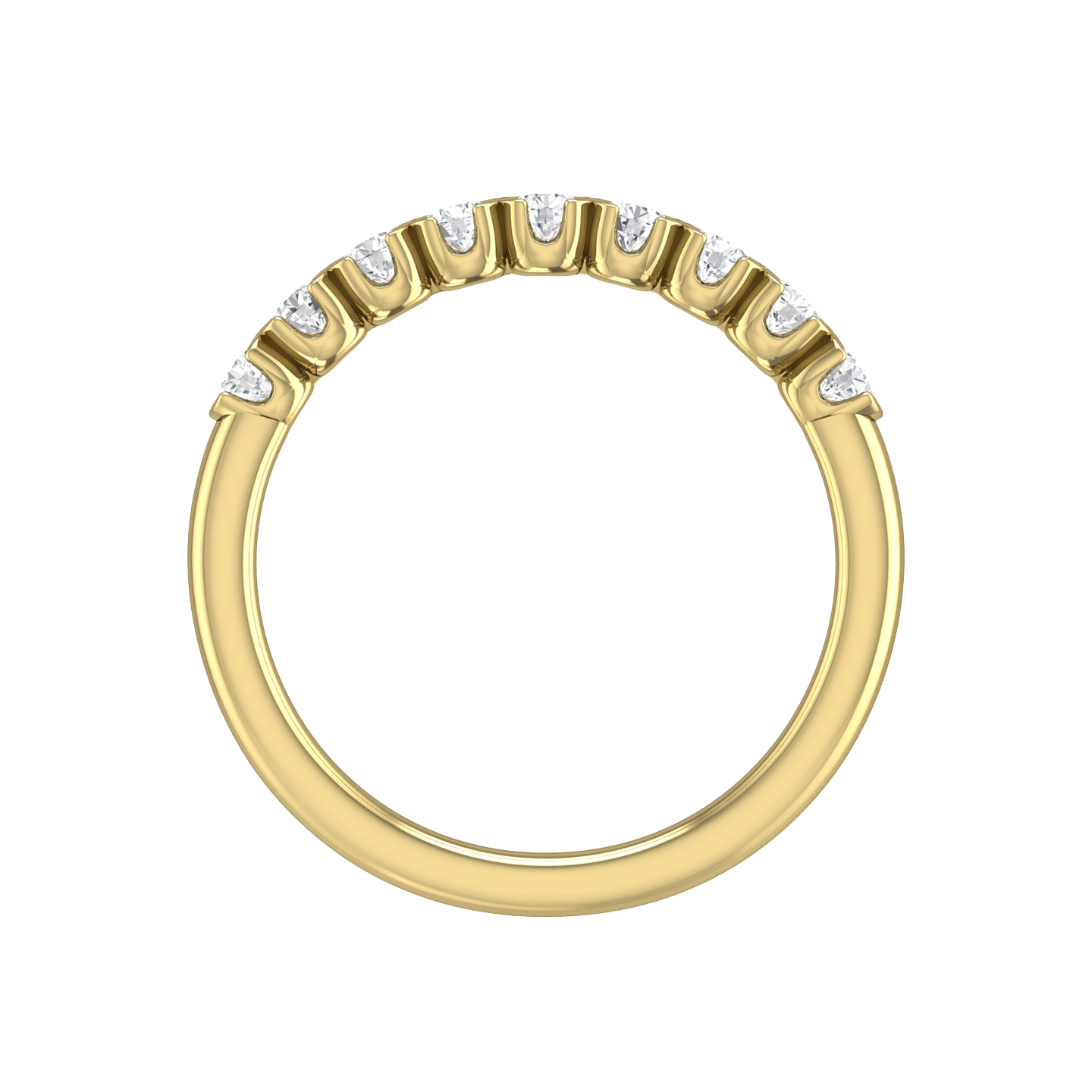 Diamond Set 9 Stone Half Rub-Over Style Wedding Band Gardiner Brothers