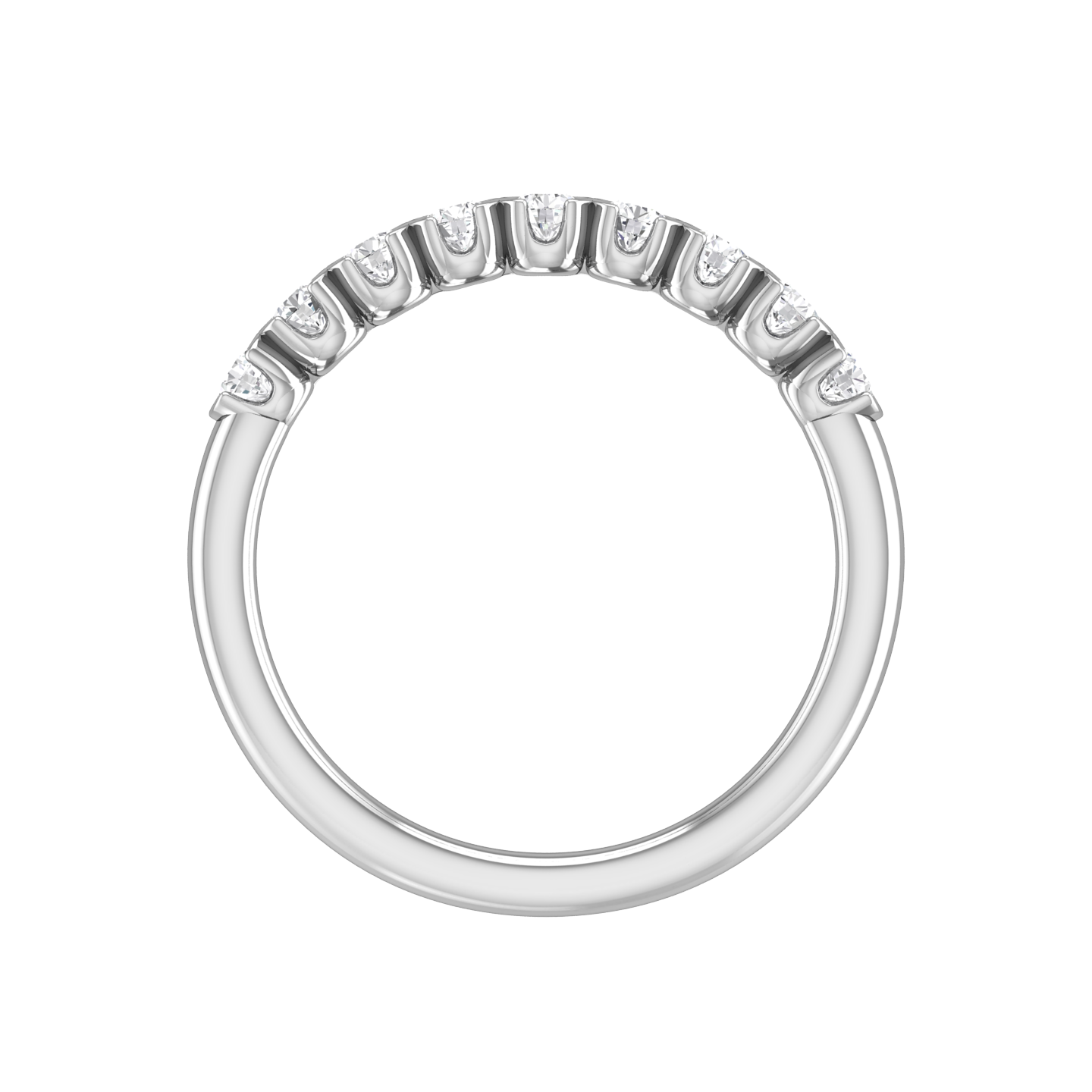 Diamond Set 9 Stone Half Rub-Over Style Wedding Band Gardiner Brothers