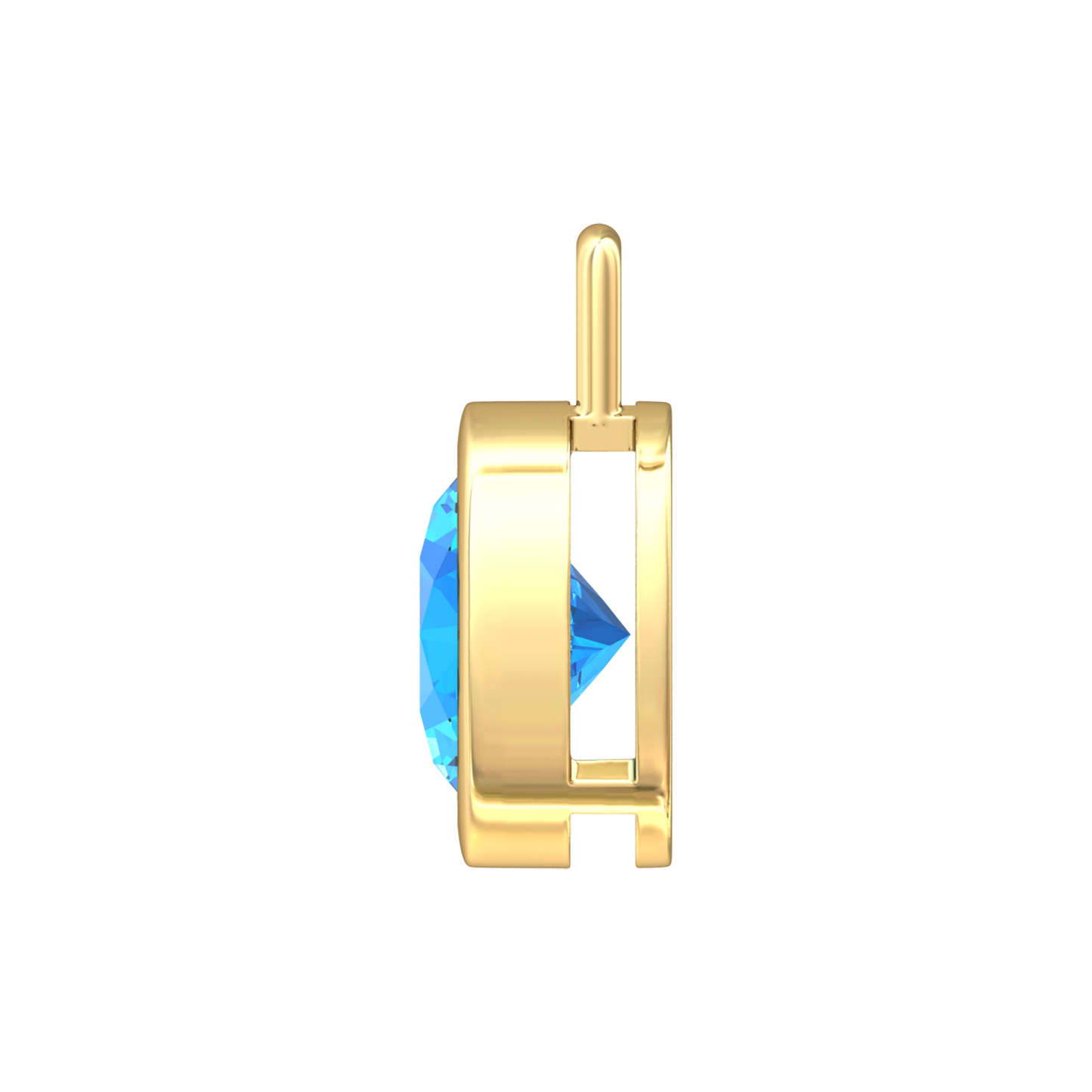 Nova pendant attachment in a plain bezel setting with round Swiss Blue Topaz Gardiner Brothers