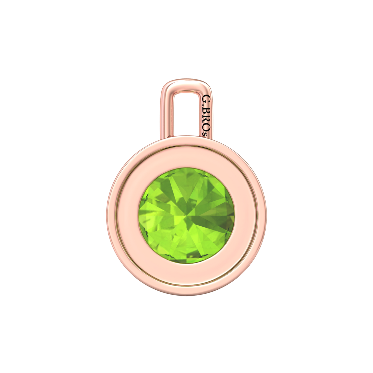 Nova diamond set pendant attachment set with a round Peridot Gardiner Brothers