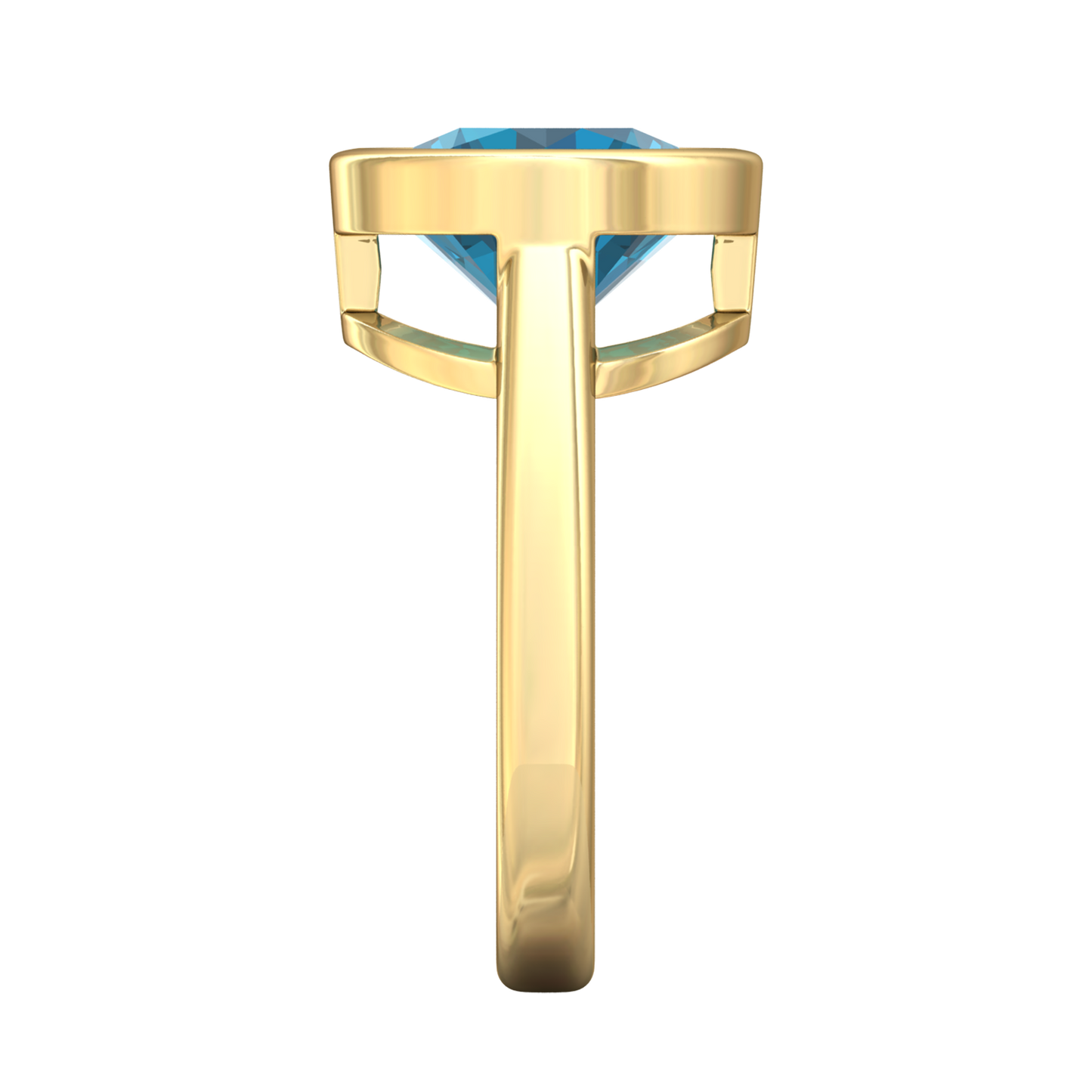 Nova round London Blue Topaz ring set in a plain bezel setting Gardiner Brothers