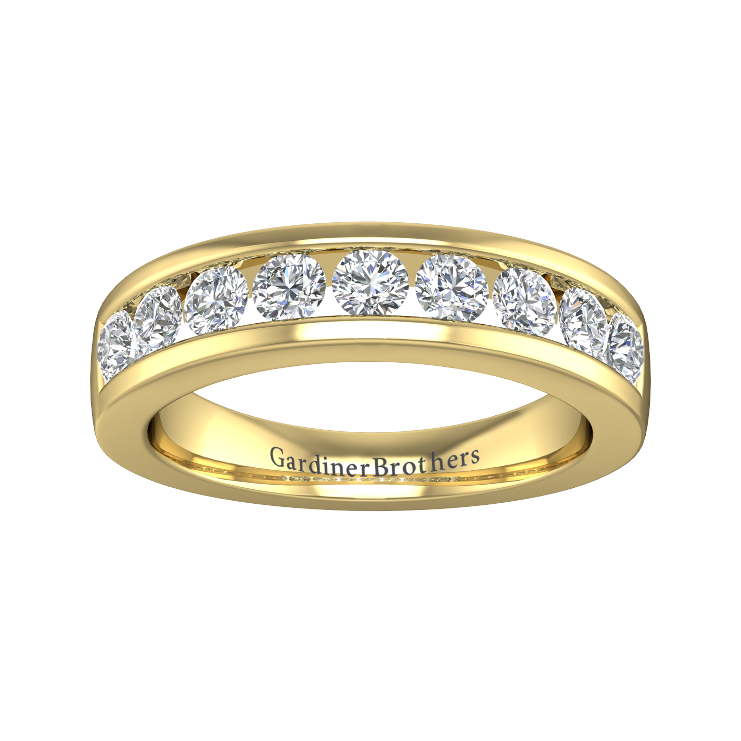 Round Brilliant Cut 9 Stone Diamond Set Wedding Band gardiner-brothers