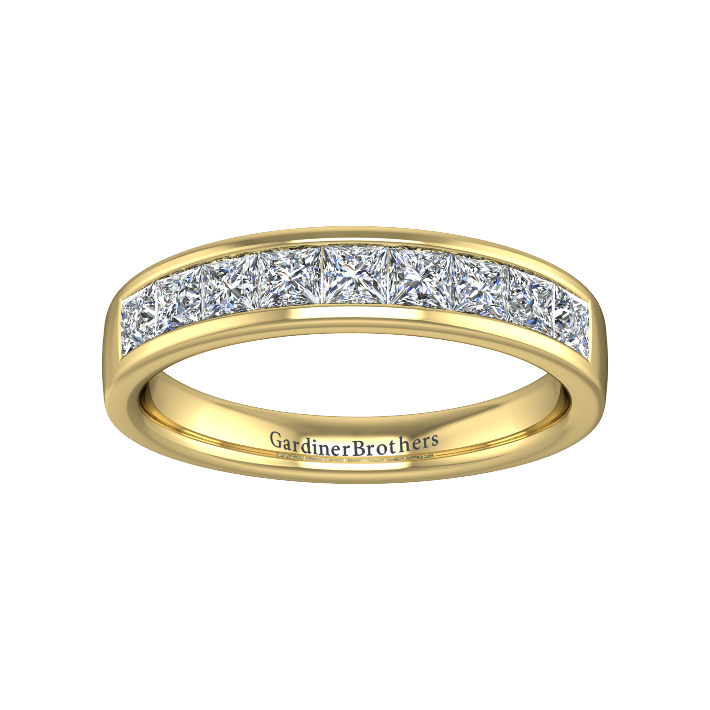 Princess Cut 9 Stone Diamond Wedding Band gardiner-brothers