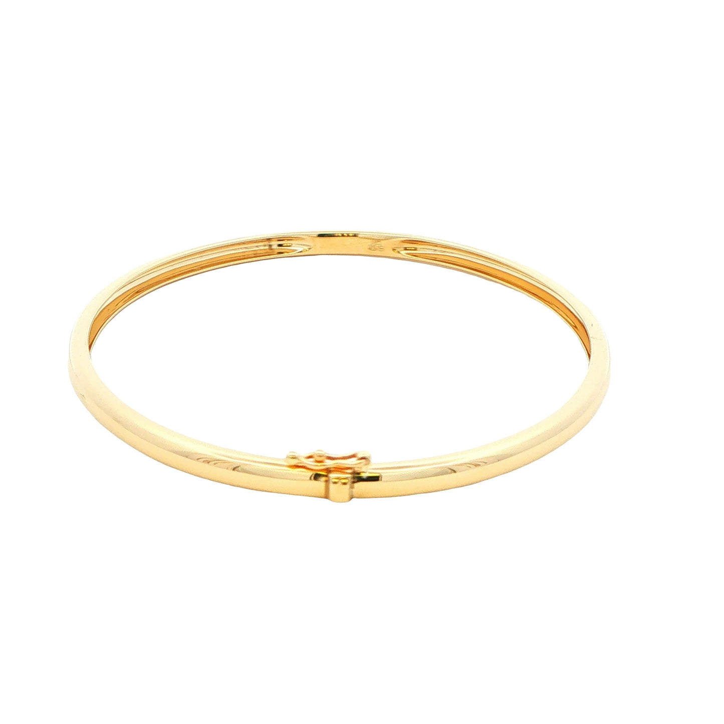 Yellow Gold 3mm Solid 'D Shape' medium weight profile bangle Gardiner Brothers