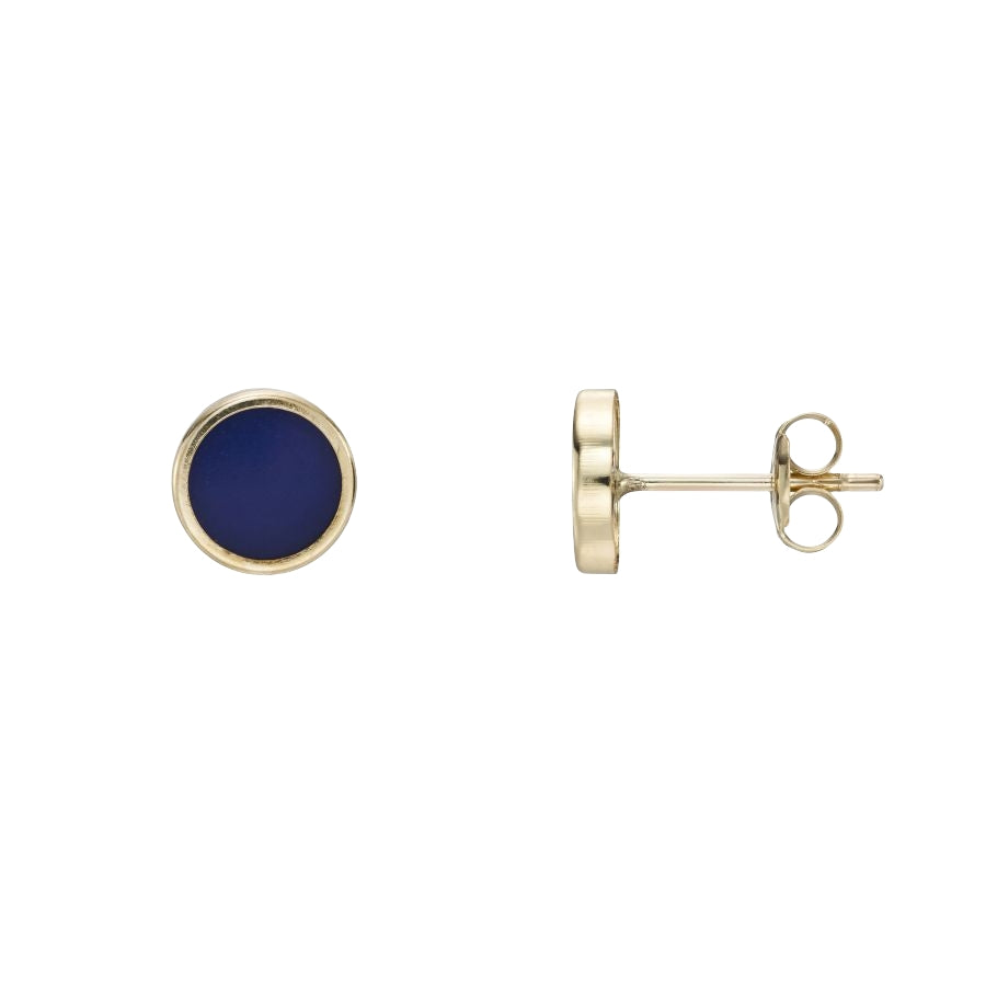 Yellow Gold Lapis lazuli Stud Earrings Gardiner Brothers