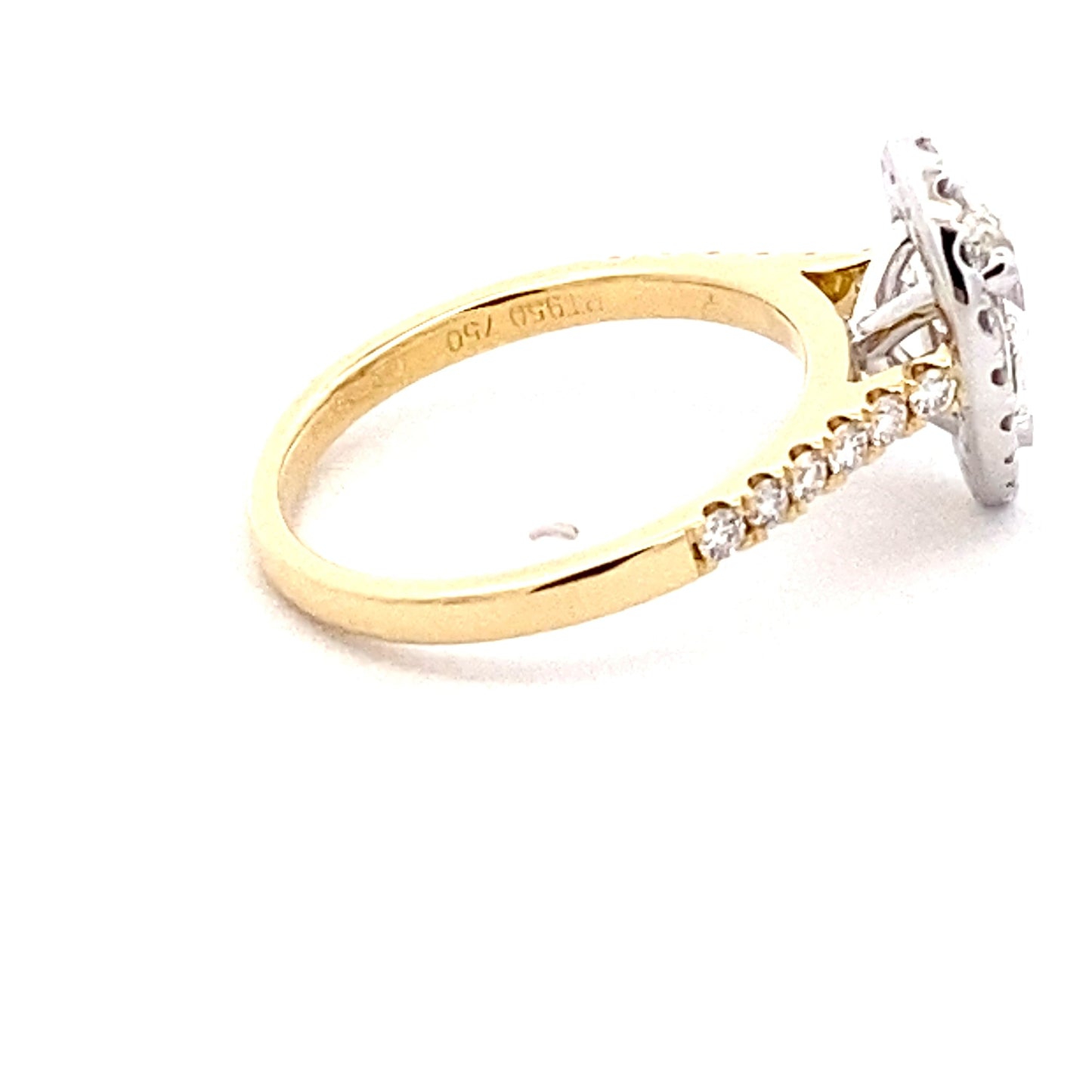 Yellow Gold Pear Shape Diamond Halo Cluster Style Ring - 1.53cts Gardiner Brothers