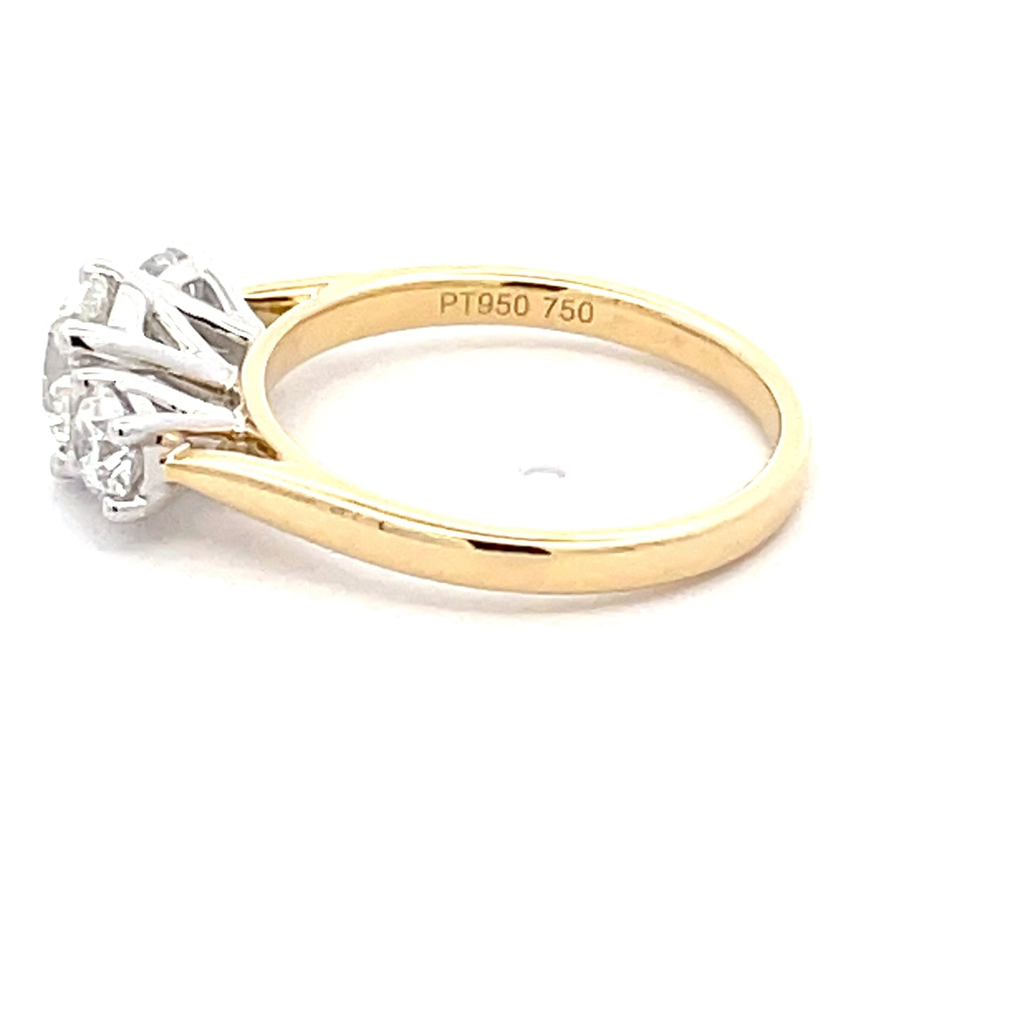 Round brilliant cut diamond 3 stone ring - 1.50cts Gardiner Brothers