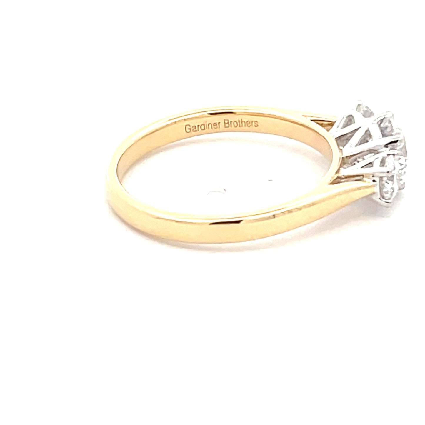 Yellow Gold Round brilliant cut diamond 3 stone ring - 1.15cts Gardiner Brothers