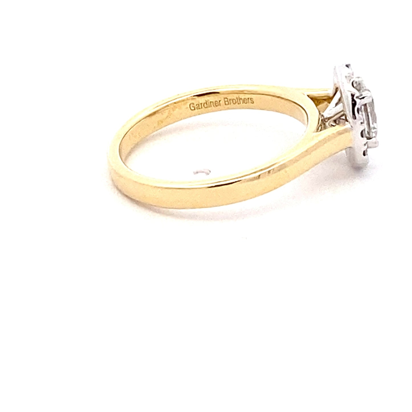 Yellow Gold Oval Shaped Diamond Halo Style Ring - 0.75cts Gardiner Brothers