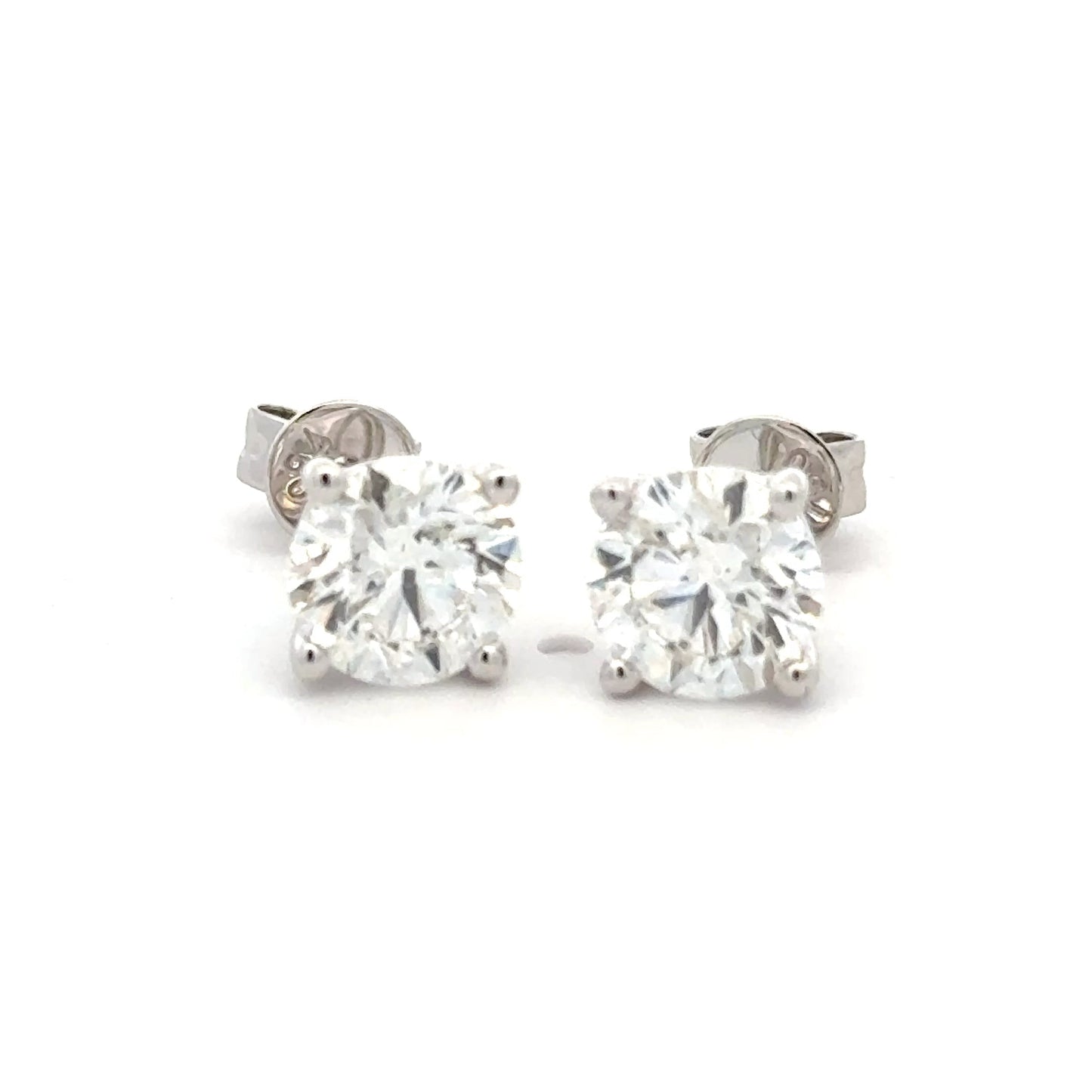 Round brilliant cut diamond solitaire earrings - 2.00cts Gardiner Brothers