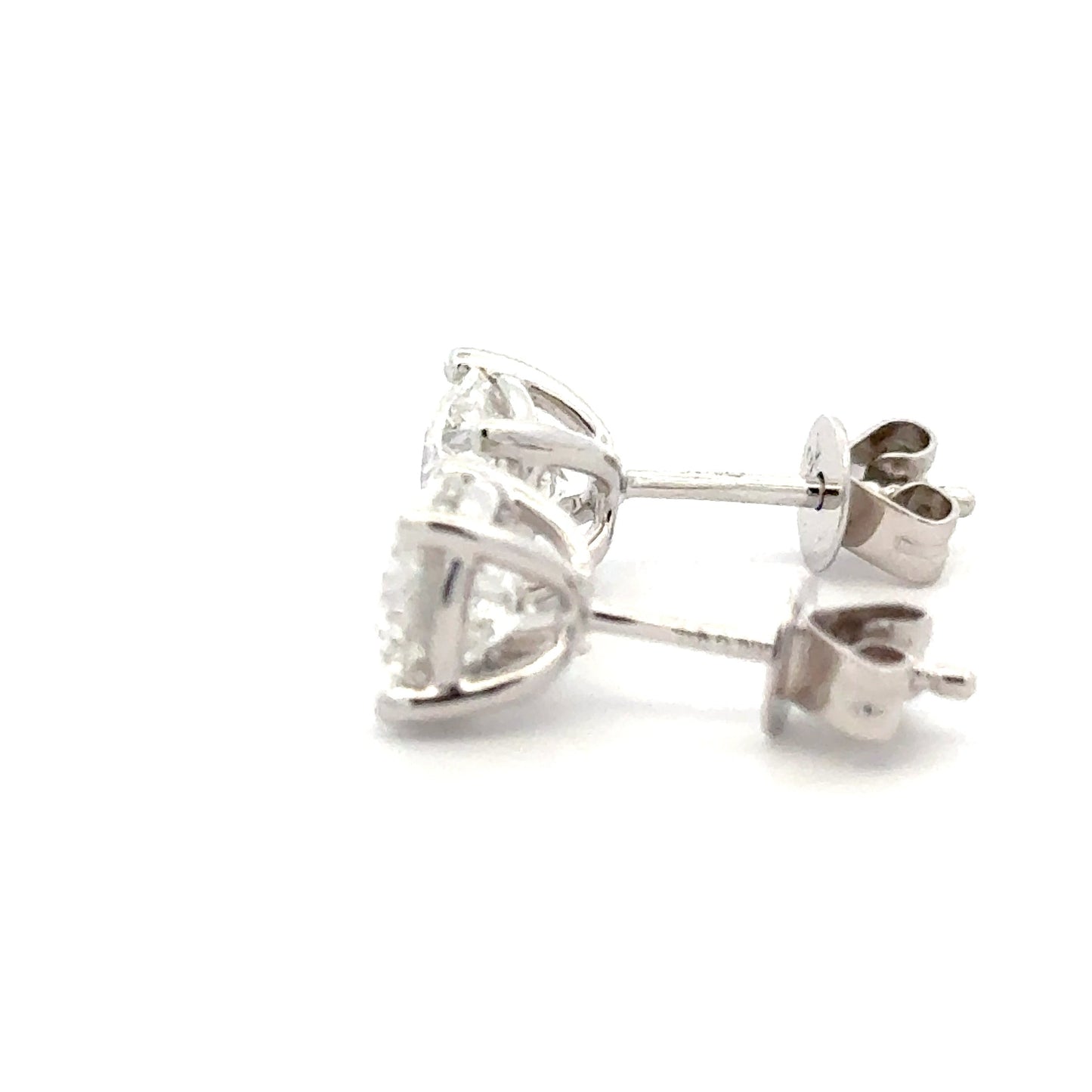 Round brilliant cut diamond solitaire earrings - 2.00cts Gardiner Brothers