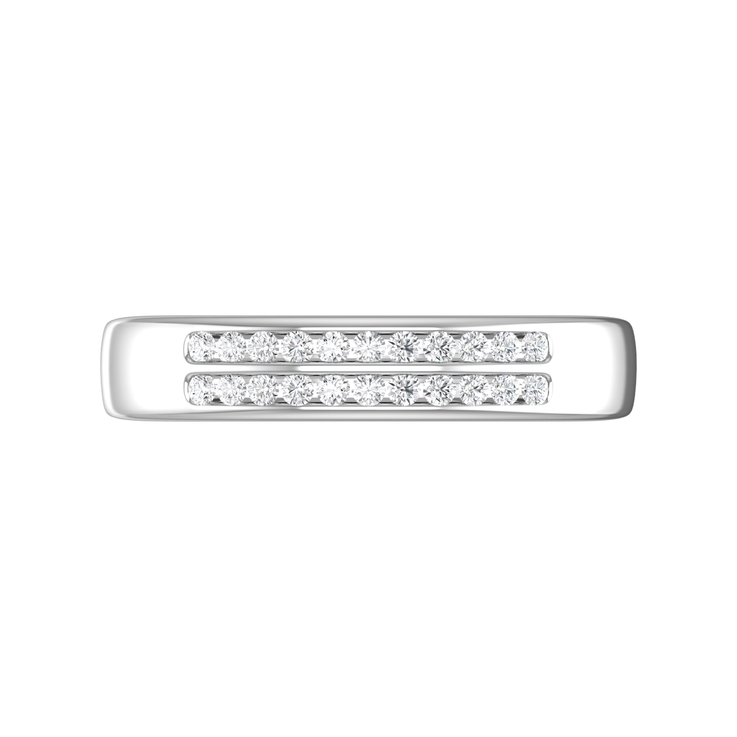 Round Brilliant Cut, Double Row Diamond Wedding Band gardiner-brothers
