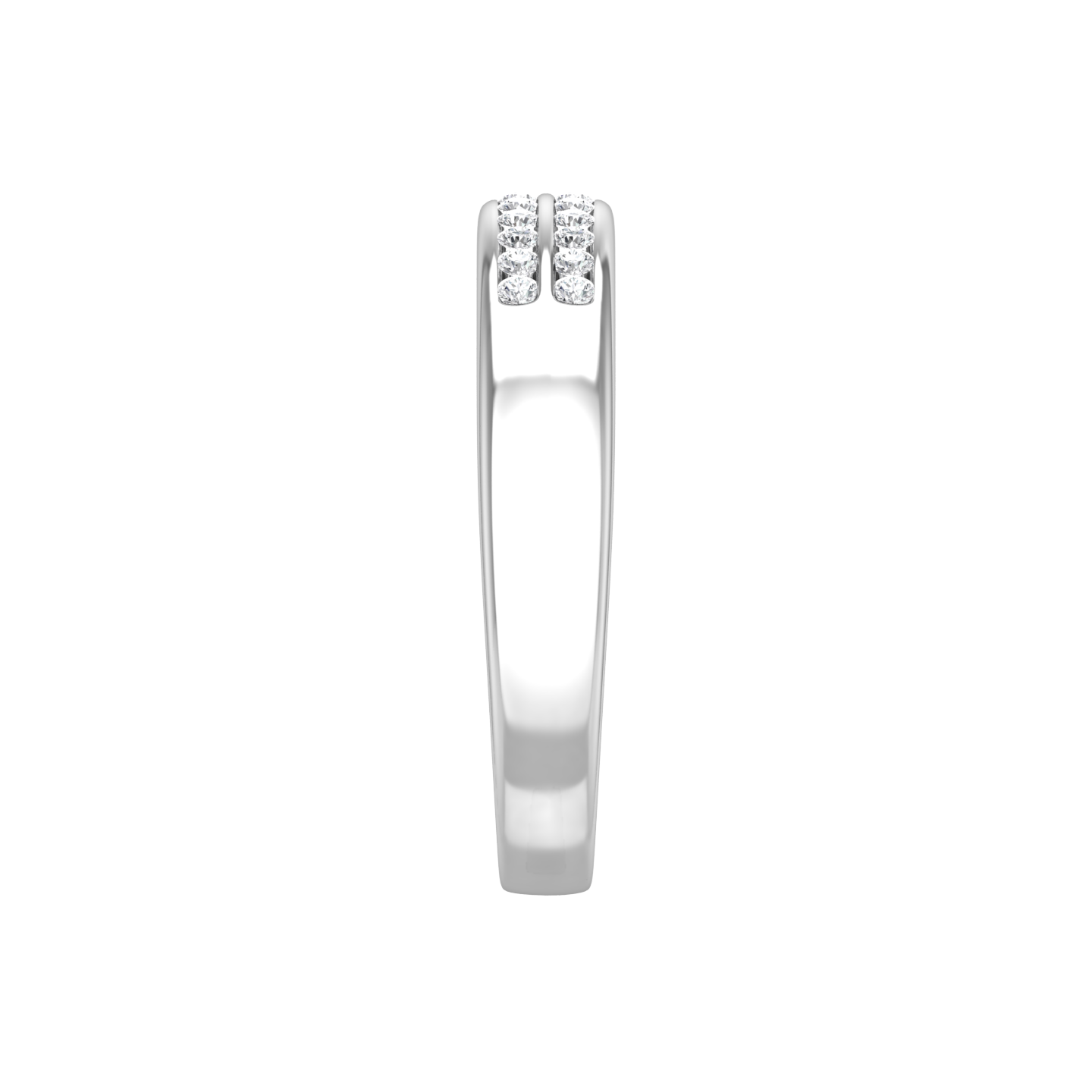 Round Brilliant Cut, Double Row Diamond Wedding Band gardiner-brothers