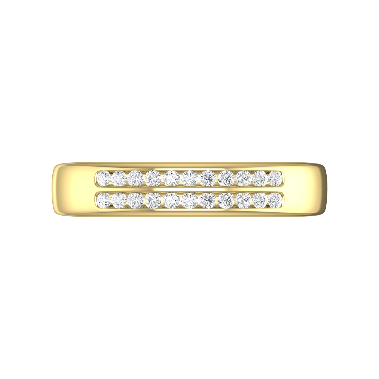 Round Brilliant Cut, Double Row Diamond Wedding Band gardiner-brothers